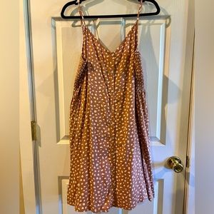 🆓📦 Aerie Spotted Dot Animal Print Fit and Flare Dress